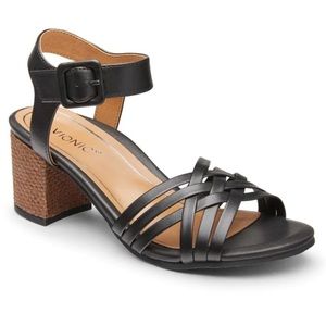 Vionic | Peony Nat Block Heel Sandals Black Size 10 NEW